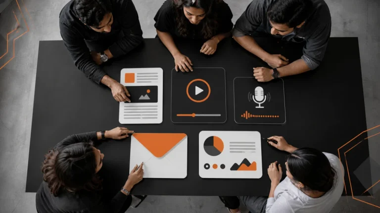 Indian digital marketing editorial image illustrating Types of Content Marketing and When to Use Them