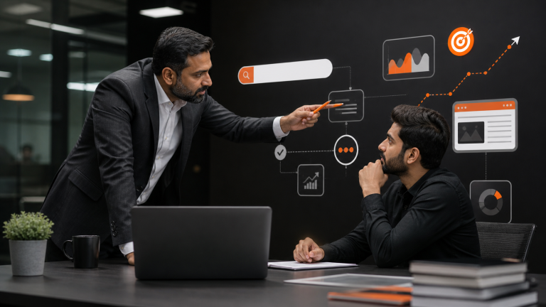 Indian digital marketing editorial image illustrating Why SEO Matters in a Modern Digital Marketing Strategy