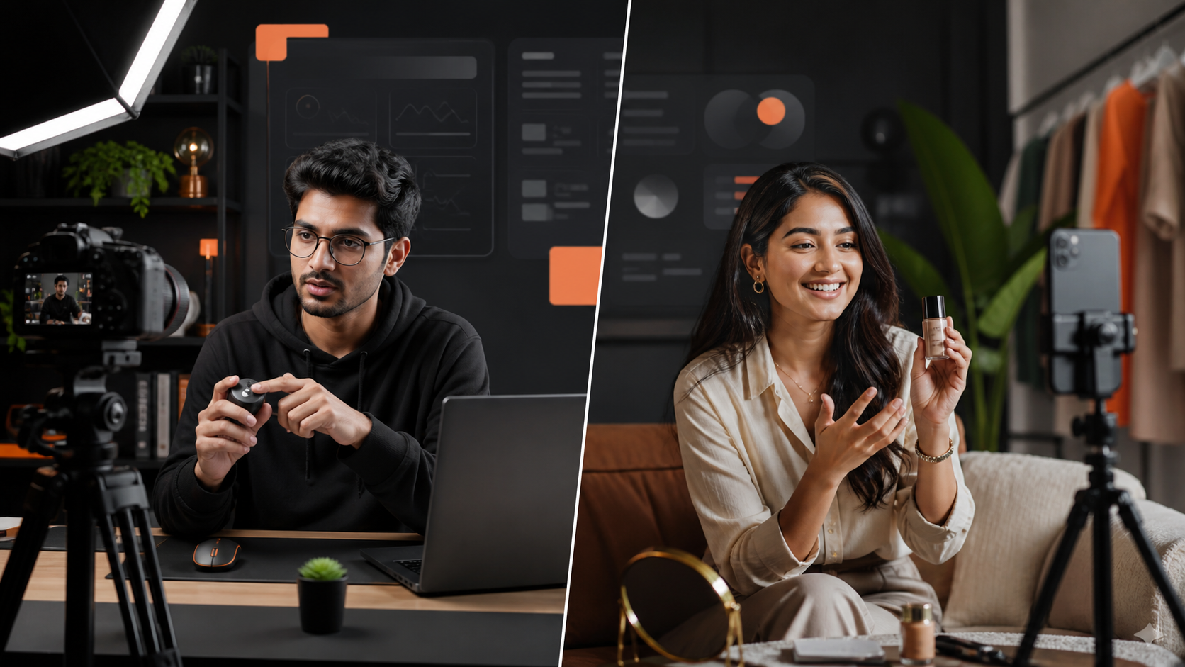 Indian digital marketing editorial image illustrating What’s the Difference Between a Content Creator and an Influencer?