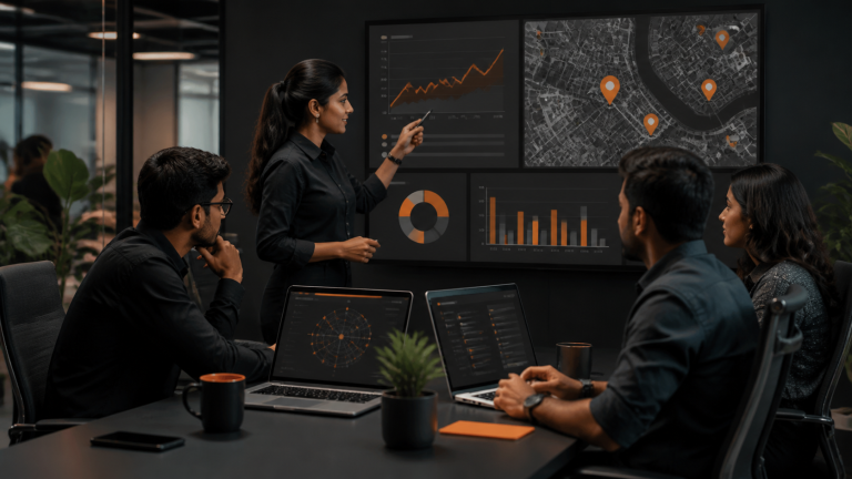 Indian digital marketing editorial image illustrating Data-Driven SEO Services in Pune for Sustainable Growth