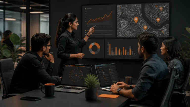 Indian digital marketing editorial image illustrating Data-Driven SEO Services in Pune for Sustainable Growth