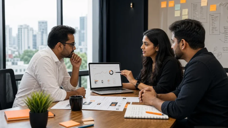 Indian business team evaluating a digital marketing partner in Pune