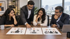 Pune leadership team comparing in-house marketing, freelancers and a digital agency