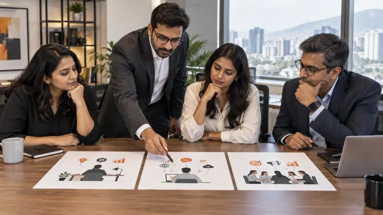 Pune leadership team comparing in-house marketing, freelancers and a digital agency