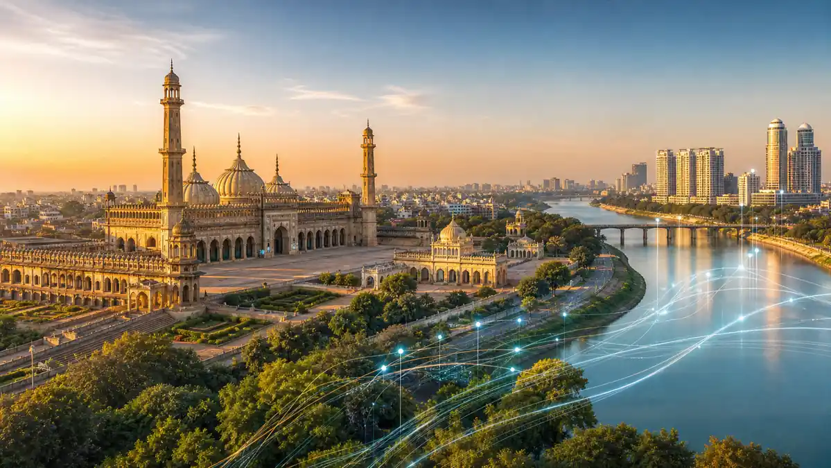 Lucknow heritage architecture and modern skyline representing digital growth