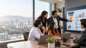 Pune business team reviewing a qualified digital lead-generation pipeline