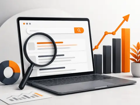 SEO strategy and search ranking analytics illustration